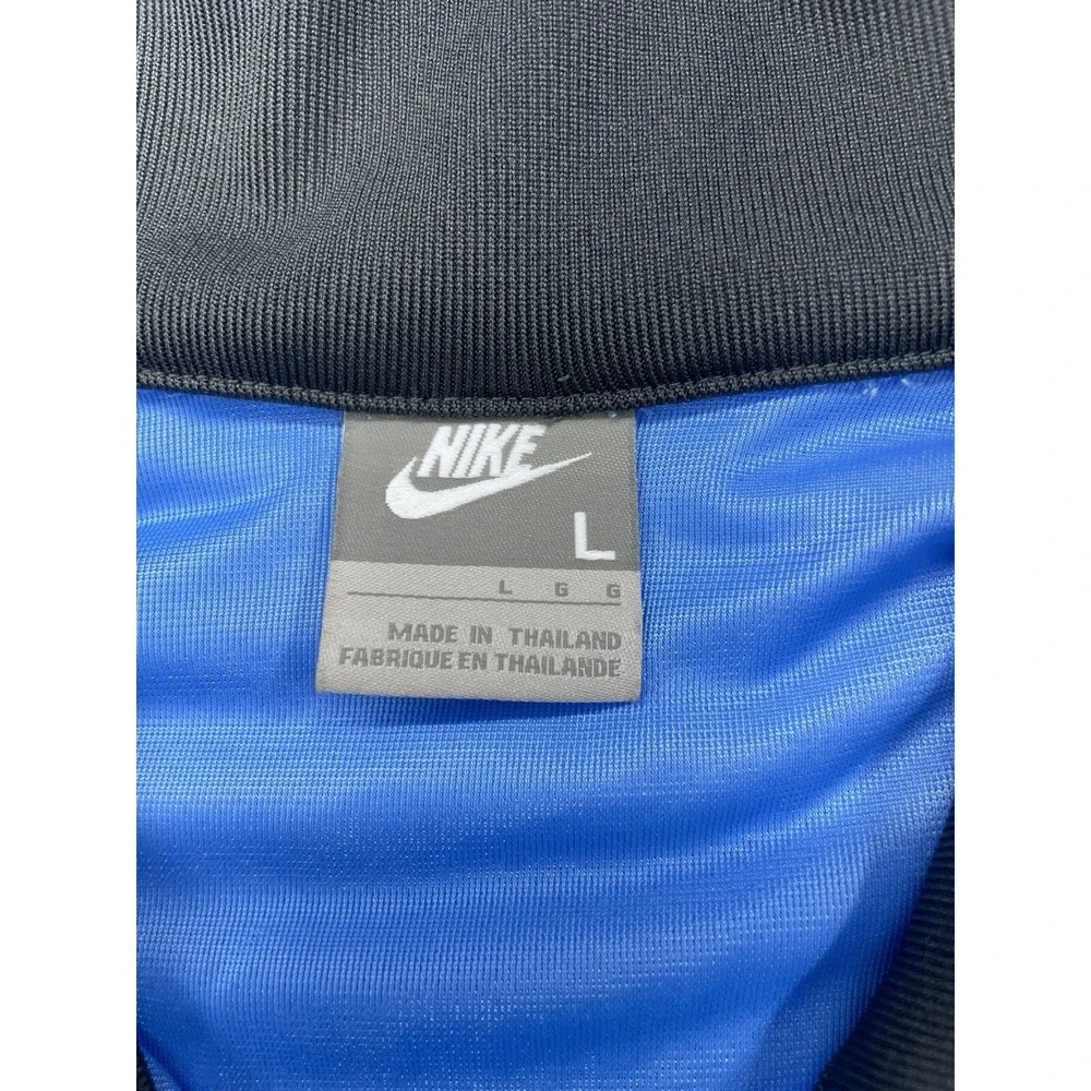 VTG Nike‎ Mens Blue Black Mesh Quarter Zip Pullover Track Jacket Long Sleeve L